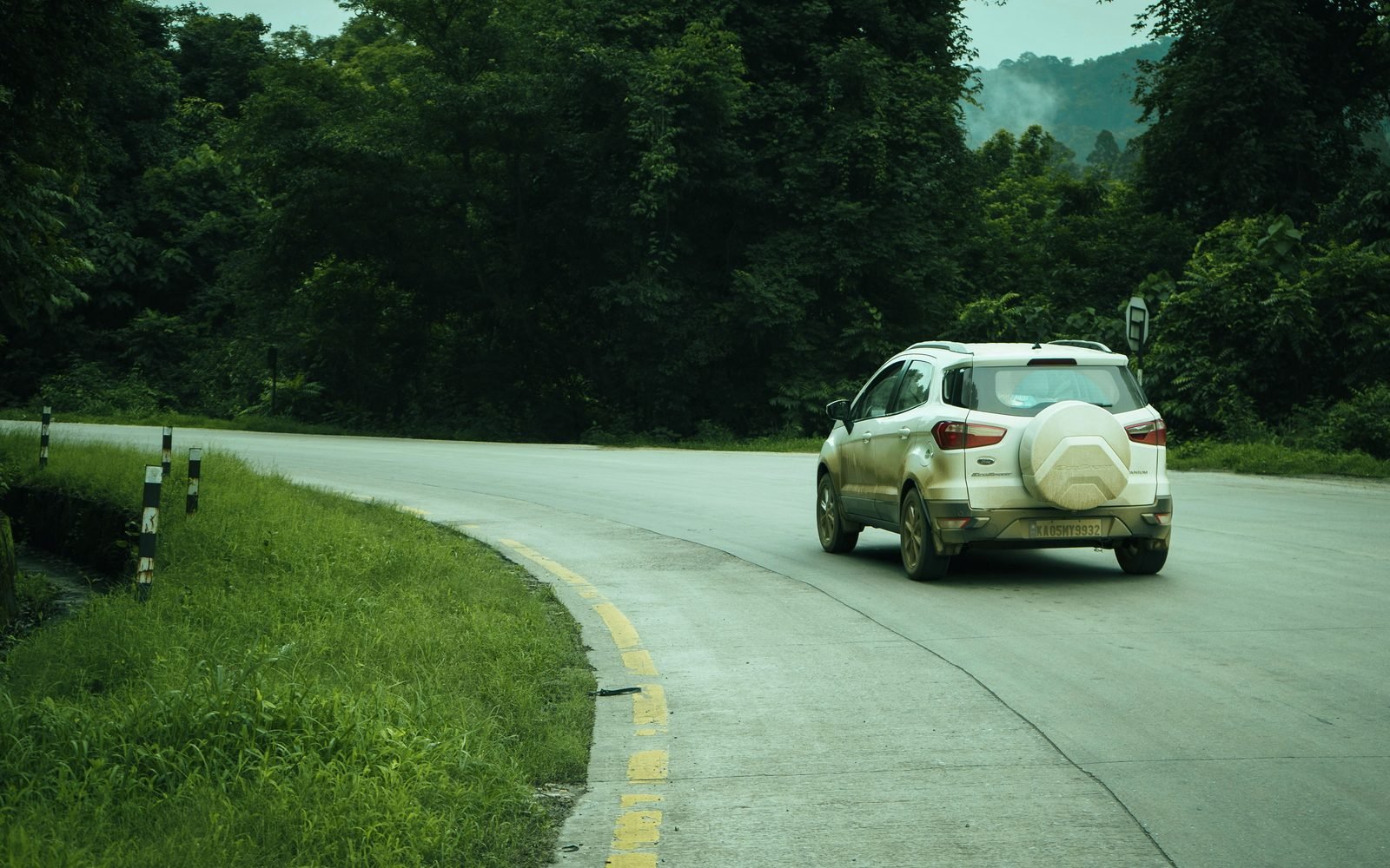 Car driving on road